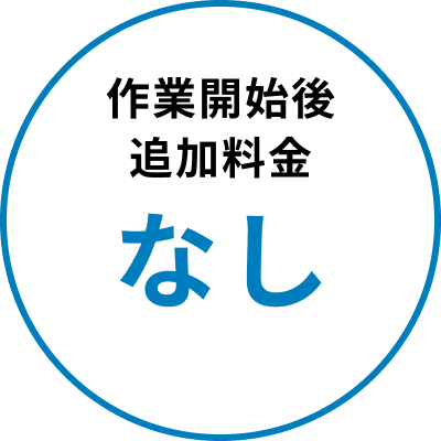 作業開始後追加料金なし