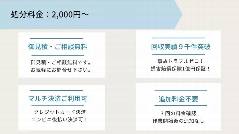 廃棄処分料金費用