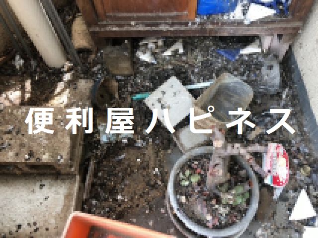 世田谷区ベランダ鳩糞清掃 物置廃品ごみ片付け