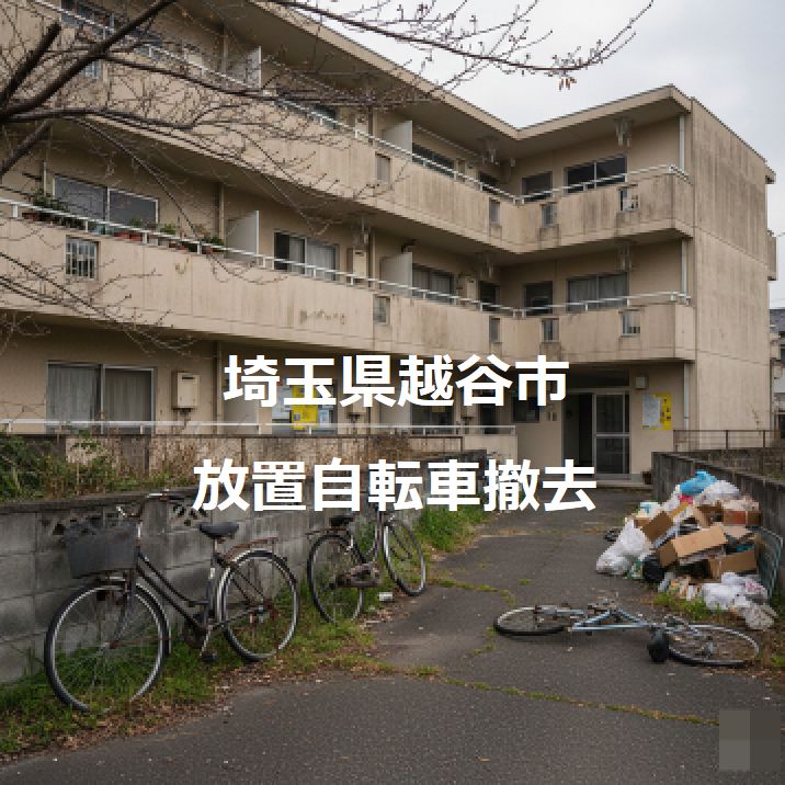埼玉県越谷市放置自転車&不動産残置物撤去