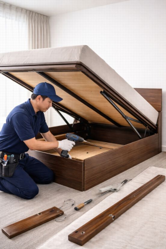 跳ね上げ式ベッド・ガス圧収納式ベッド緊急解体処分