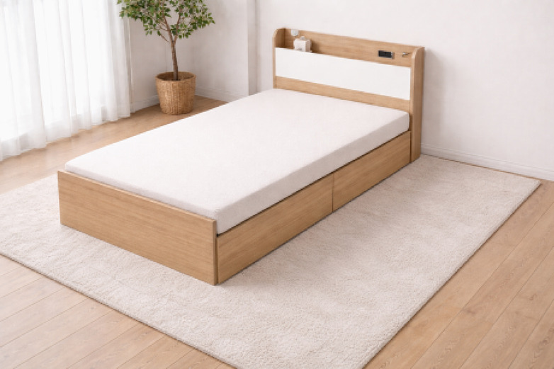 収納付きシングルベッド