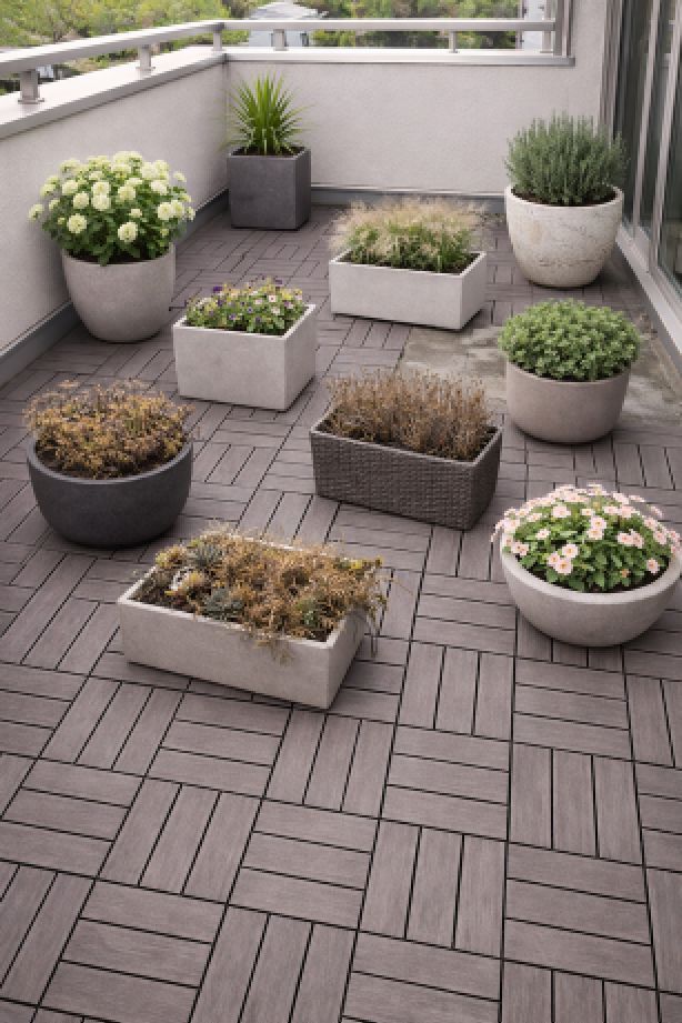 港区戸建て雨漏りごみ片付け｜ベランダプランター植木タイル撤去