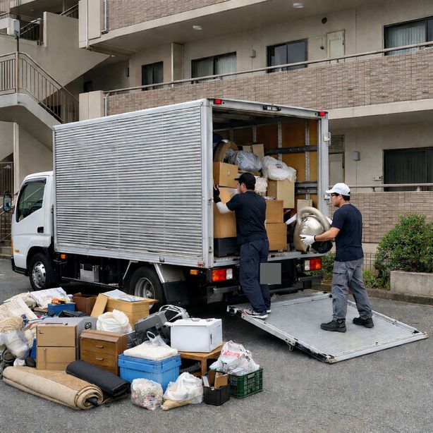 トラックに不用品積込み