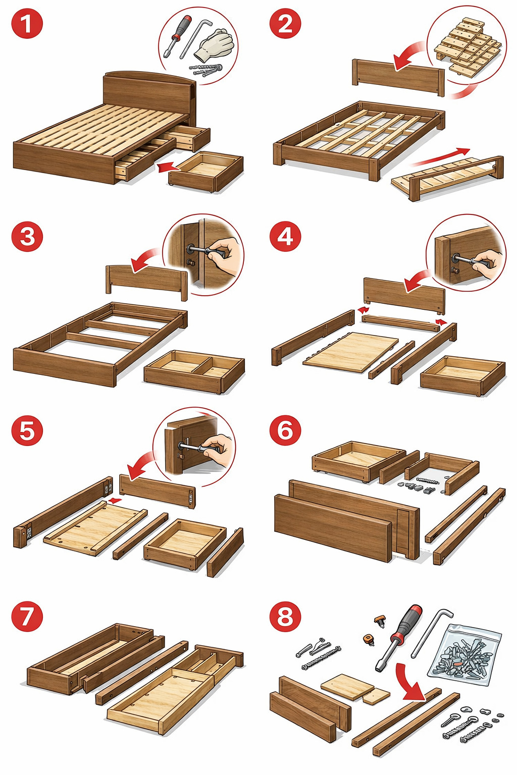 ベッドフレーム分解説明書