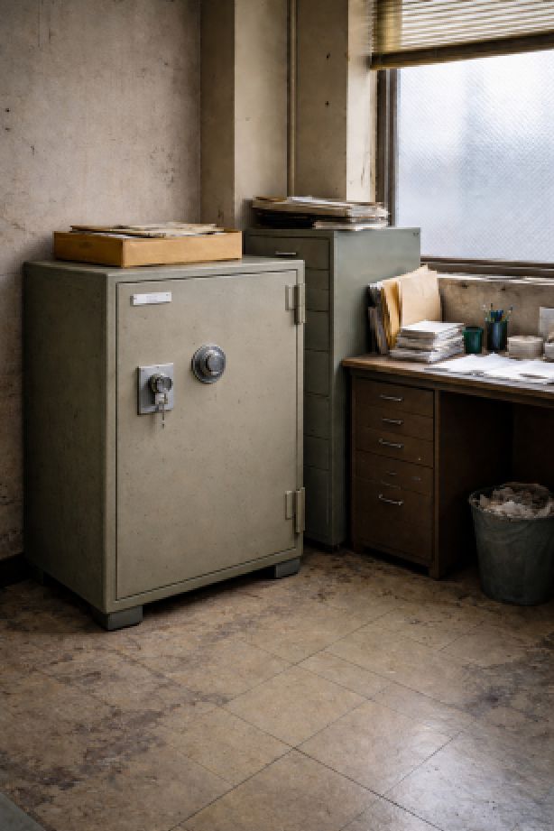 事務所にある金庫机