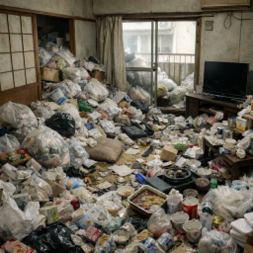 ゴミ屋敷マンション室内