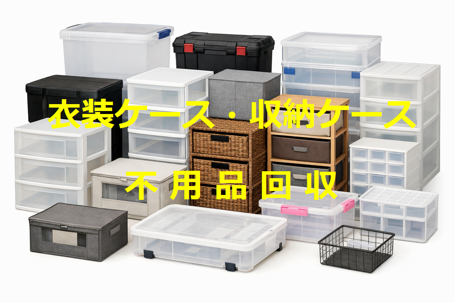 沢山並べた衣装ケース収納ケース