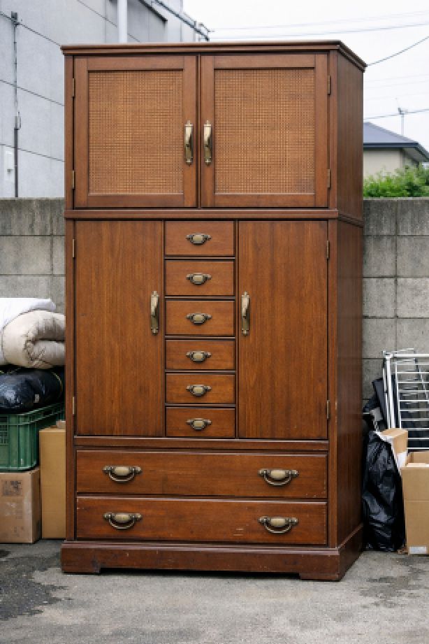 ゴミ置場に置かれたタンス