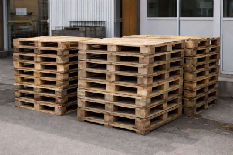 大量の木製パレット