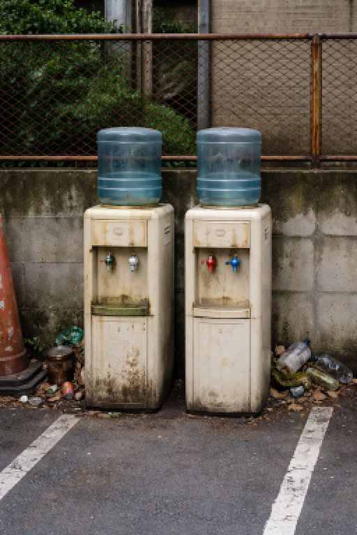 屋外に置いてあるウォーターサーバー２台
