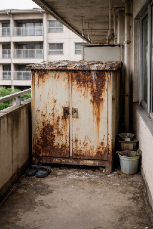 錆びた物置