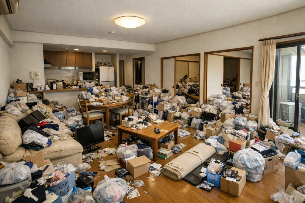 散らかった部屋