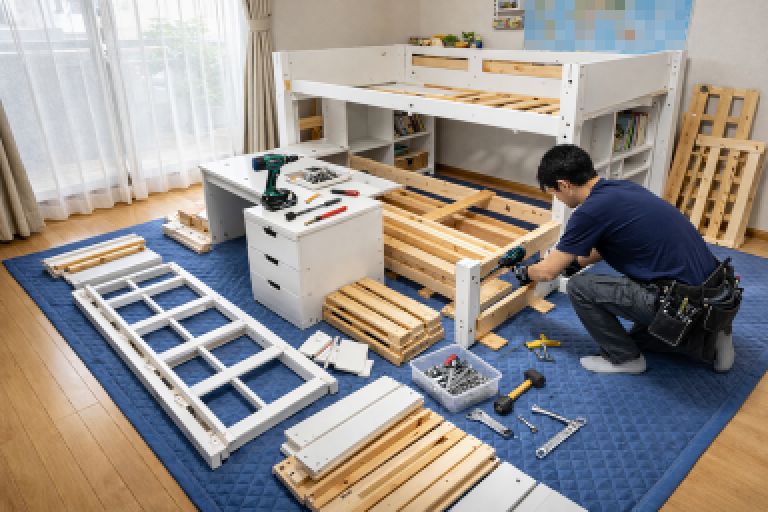 ２段ベッド解体中