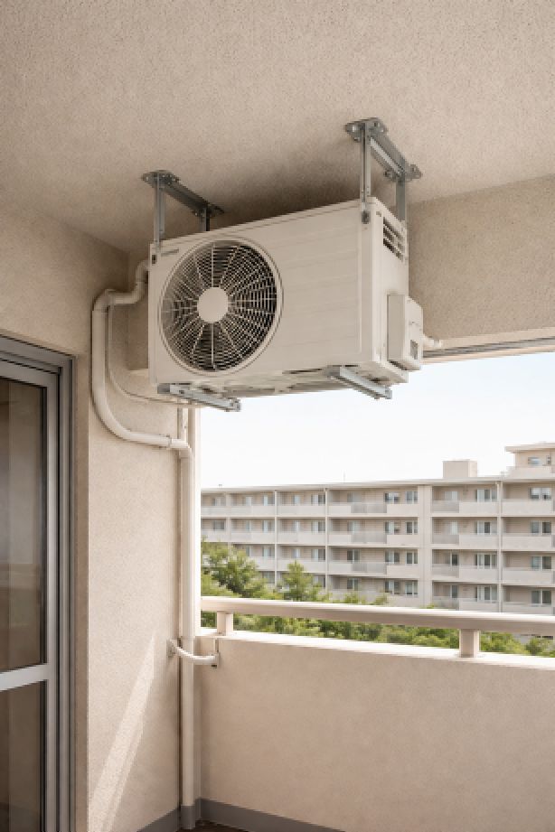 公団吊りエアコン室外機