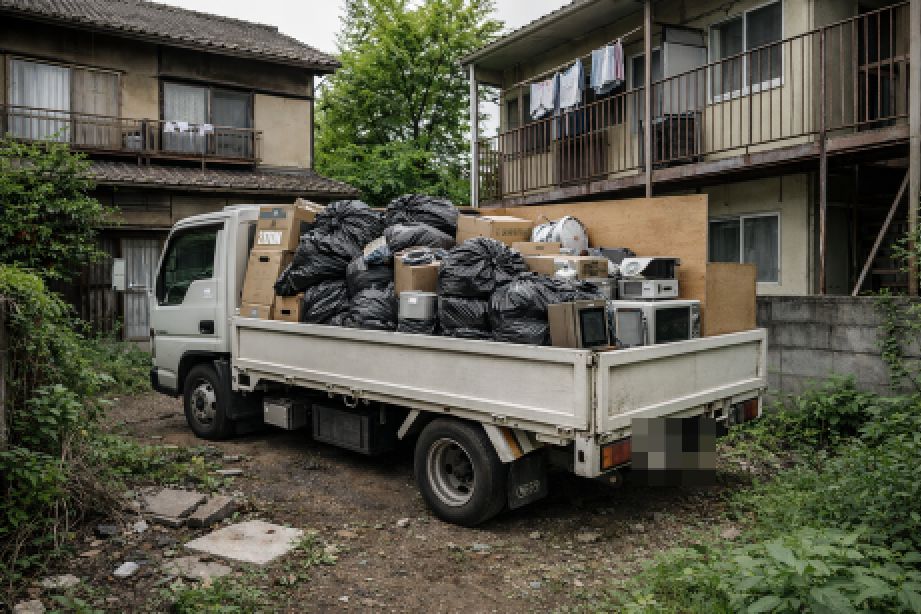 庭にとめてトラック