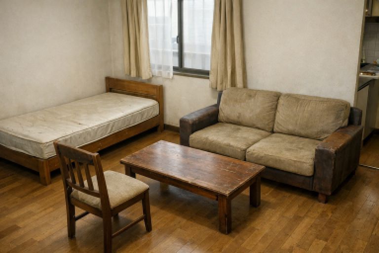 柏市シングルベッド家具回収｜社宅退去不用品片付け｜請求書払い決済