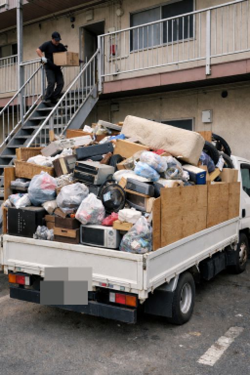 ゴミを積込んだトラック